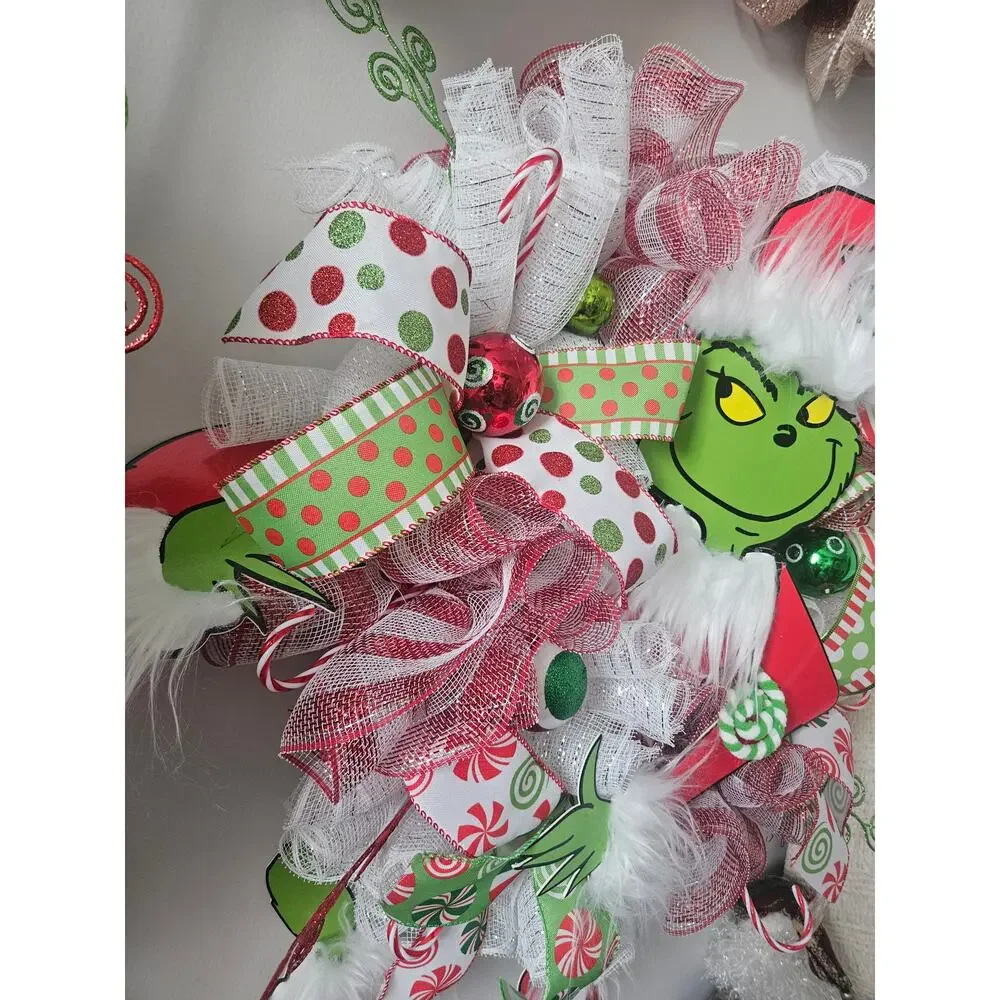 Just Made! Adorable Friendly Grinch Wreath 26x30x7